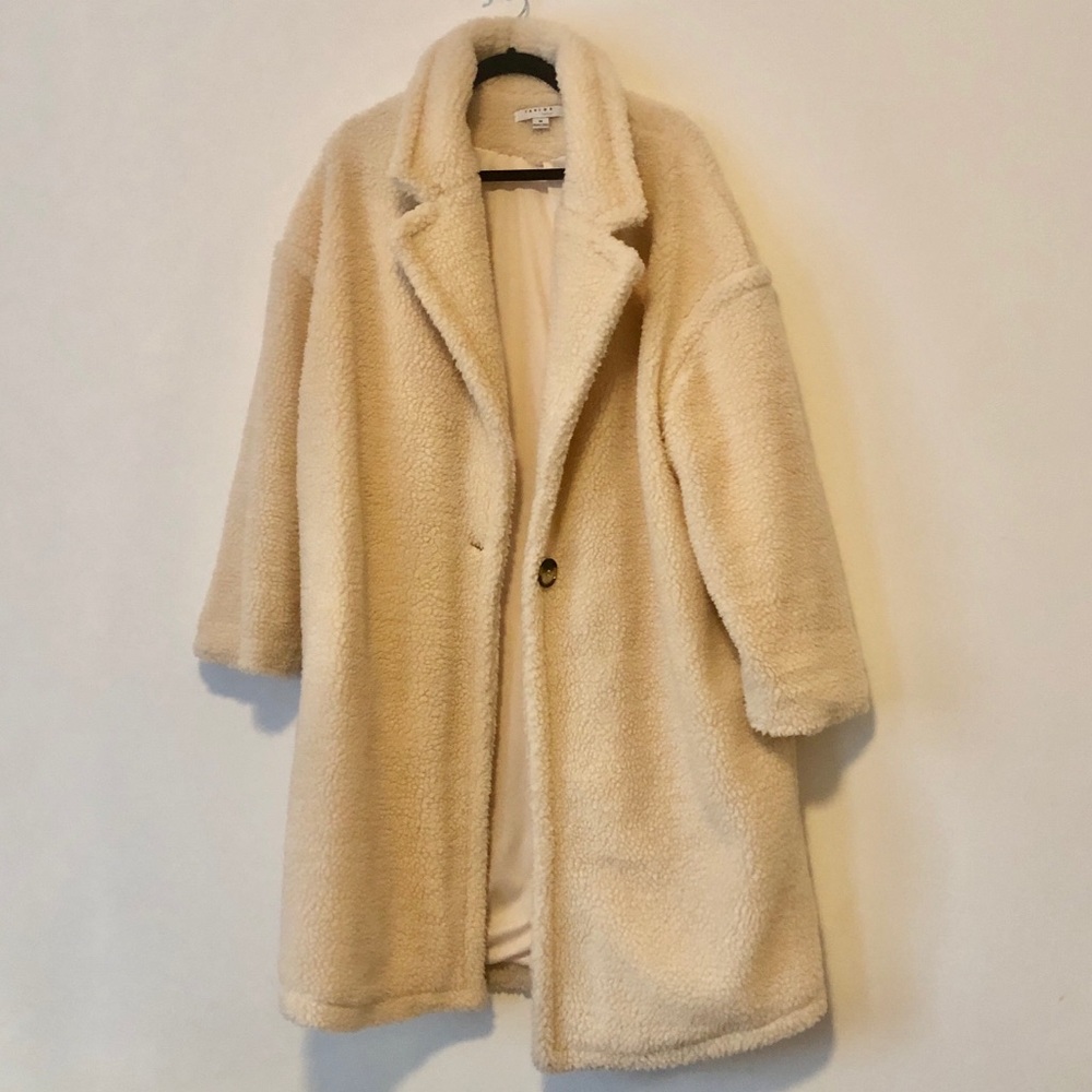 🌿 Cream Teddy Bear Sherpa Coat